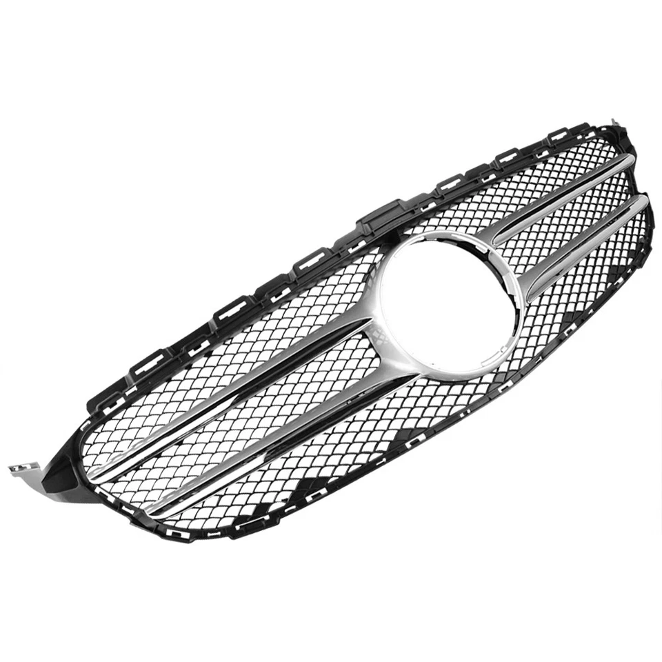 Chrome Grill Front Grille For Mercedes-Benz W205 C-CLASS 2015-2018 C300 C350 C43 - Image 4 of 4