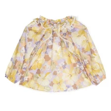 Zimmermann Girls Floral Pop Gather Neck Smock Top, Size 10Y