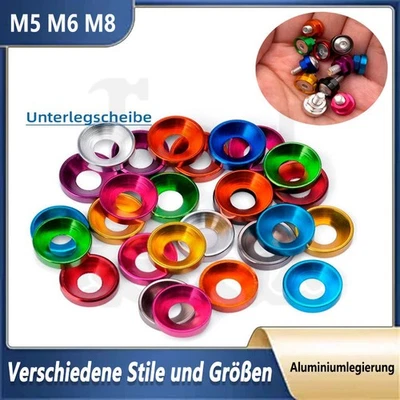 M5 M6 M8 Aluminium Unterlegscheiben Rosetten Vollmetall für Senkkopfschrauben - Bild 1 von 4