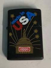 ZIPPO 1997 US CAPITAL MADE IN USA BLACK MATTE LIGHTER UNFIRED IN BOX C618