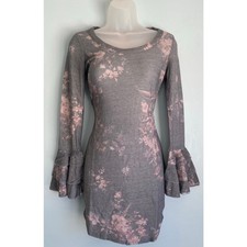 NWT Gray And Pink Floral Short Dress Chaser XS
