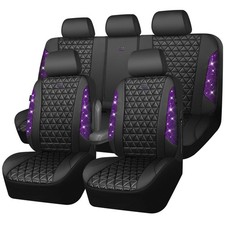 Car Pass Bling Diamond Leather Car Seat Covers Full Seats Interior Sets Car Pass Bling Diamond Leather Car Seat Covers Full Seats Interior Sets