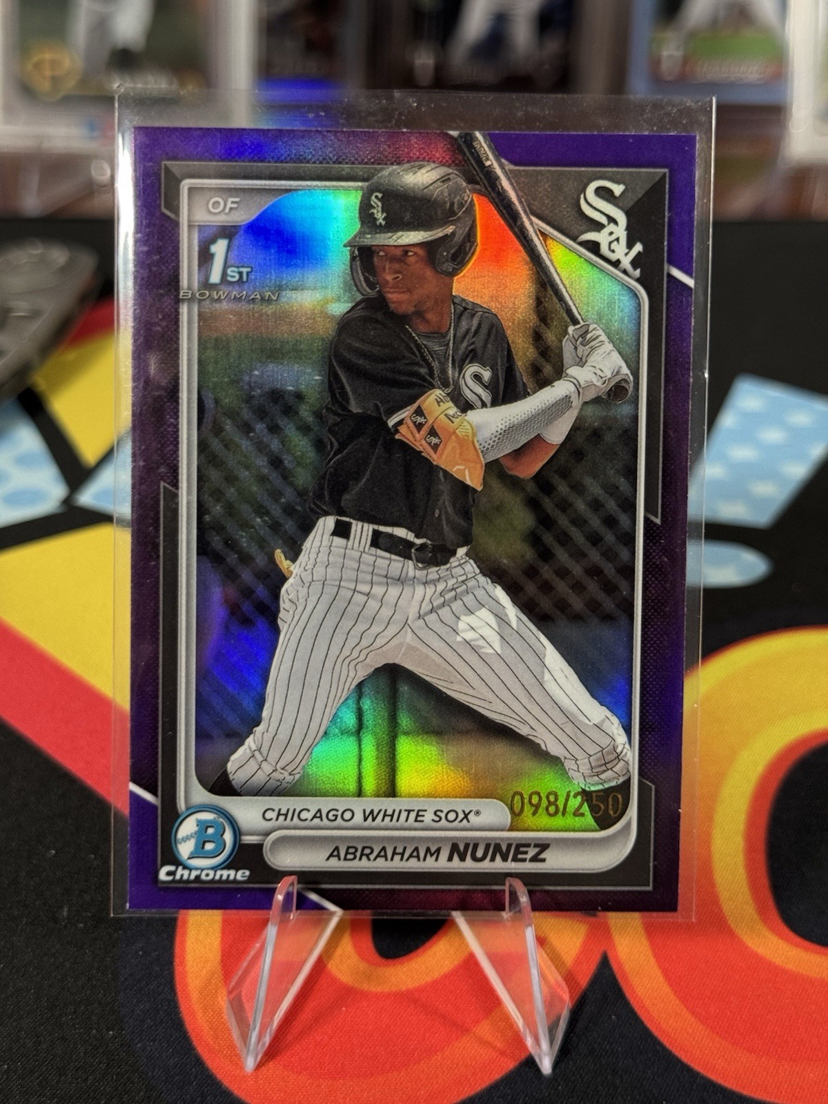 2024 Bowman - Chrome Prospects Abraham Nunez #BCP-56 Purple Refractor /250 (RC)