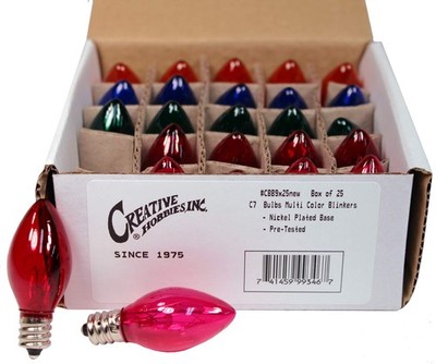 Creative Hobbies  Box of 25 Colored Light 25 Count (Pack 1), Transparent 