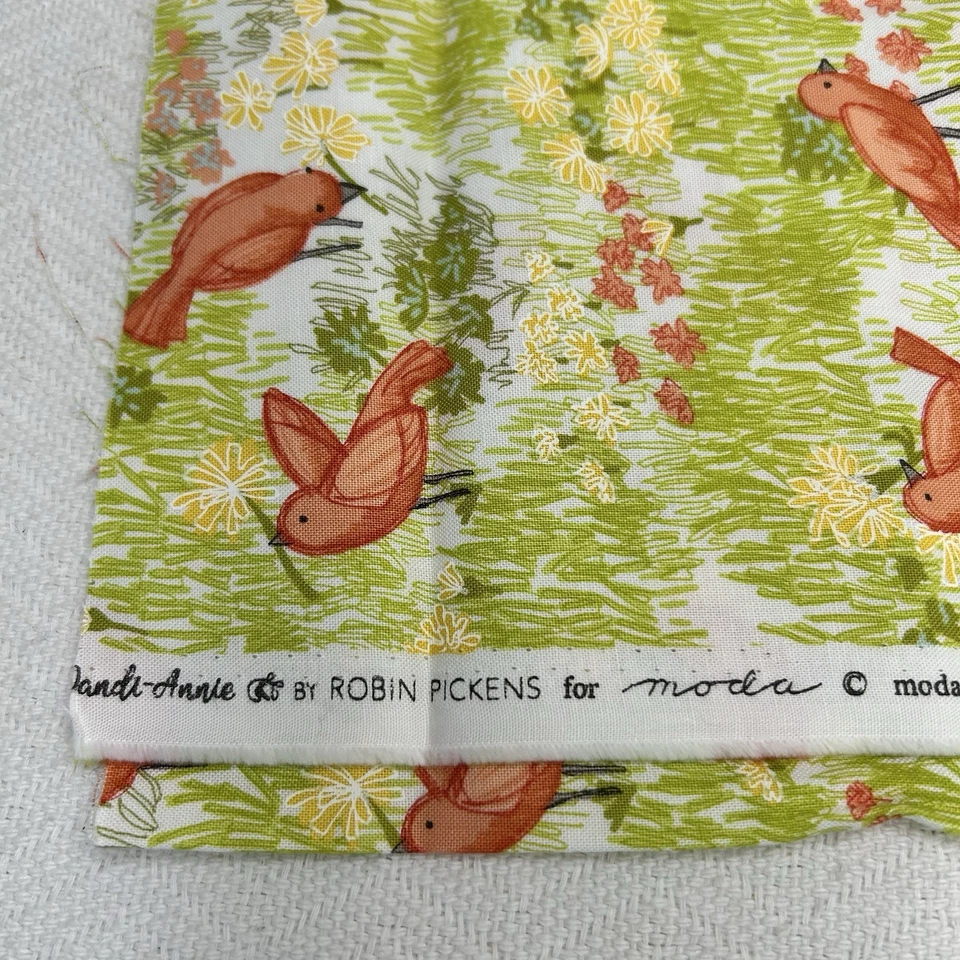 1/2 Yd Dandi Annie 48631-11 Cloud Little Birds Moda Fabrics Robin Pickens Floral - Image 2 of 4