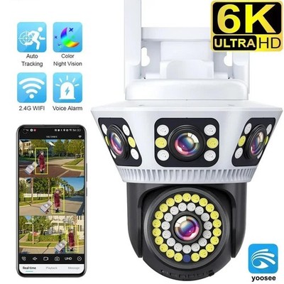 HD Outdoor WiFi IP Camera Triple Lens CCTV PTZ Security Home IR Cam Night Vision