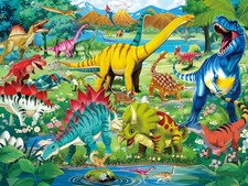 100 Piece Puzzles for Kids Ages 4-6 6-8 8-10, Educational Dinosaur Toys