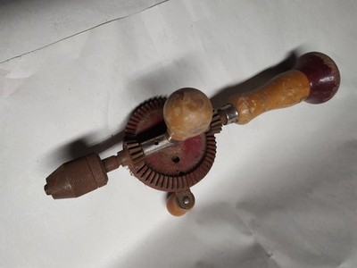 Wards Master Quality Vintage Antique Woodworking Hand Crank Egg Beater Drill