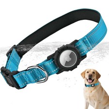 Airtag Dog Collar with Waterproof Air Tag Holder, Integrated Reflective Pet C...