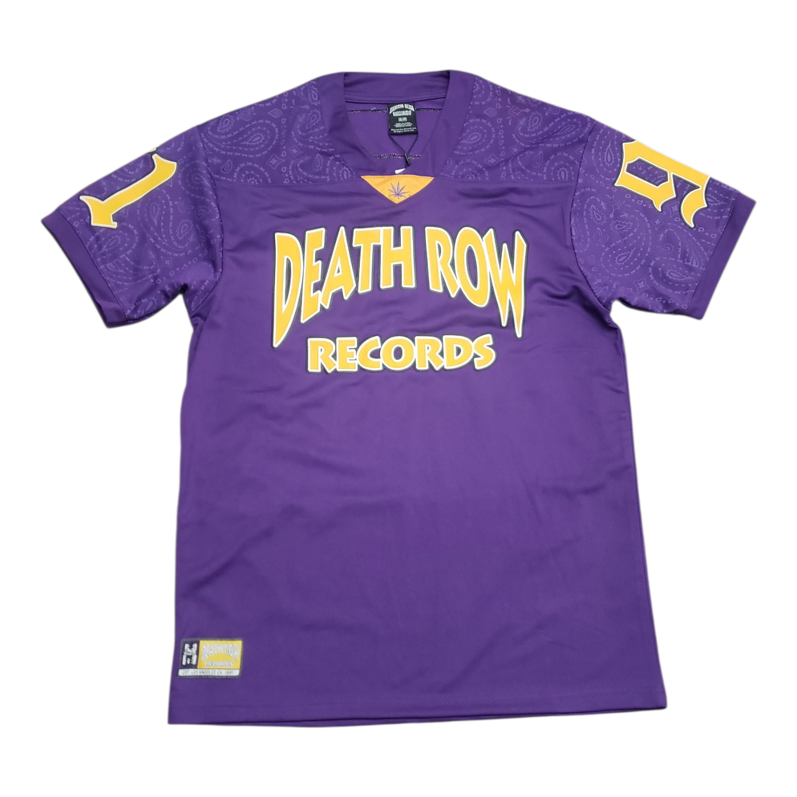 FILA Maglia calcio Death Row Records uomo LA #91 Paisley applique viola taglia S