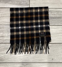 Vintage”DAKS signature” 100% Cashmere Black House Check scarf made in Scotland 