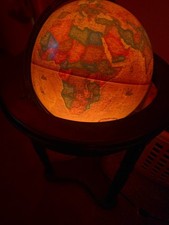 Vintage Heirloom Globe By Replogle World Globe on Rolling Stand Illuminated 16"