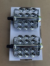 Lowrider Bike Double Flat Twisted Pedals for 1/2" Bicycle Crank in Chrome