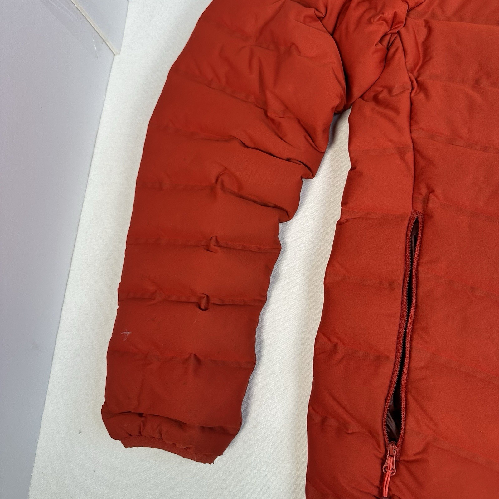 Men’s Mountain Hard Wear Q Shield 750 Stretch Down Puffer Jacket Size Small Fire image 5