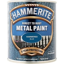 Hammerite Hammered Metal Paint 750ml Blue Direct to Rust Protection Finish