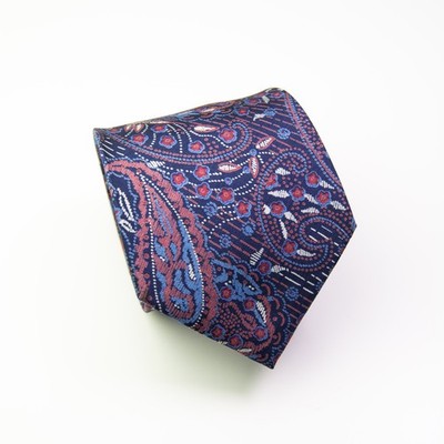 Thai Silk Herren Krawatte Blau Violet Pink Paisley Madder Muster 100% Seide