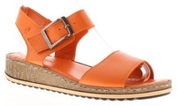 Hush Puppies Womens Sandals Low Wedge Ellie Leather Buckle orange UK Size 3