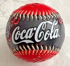 Vintage Coca-Cola Coke Textured Red Black Bottles Fizz Baseball Ball
