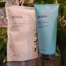 AHAVA Deadsea Water Mineral Shower Gel Sea-Kissed 6.8oz Mineral Bath Sea Salts