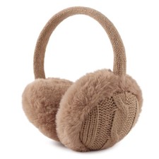 OMUKY Winter EarMuffs for Kids Toddler Knitted Ear Cover One Size, Caramel