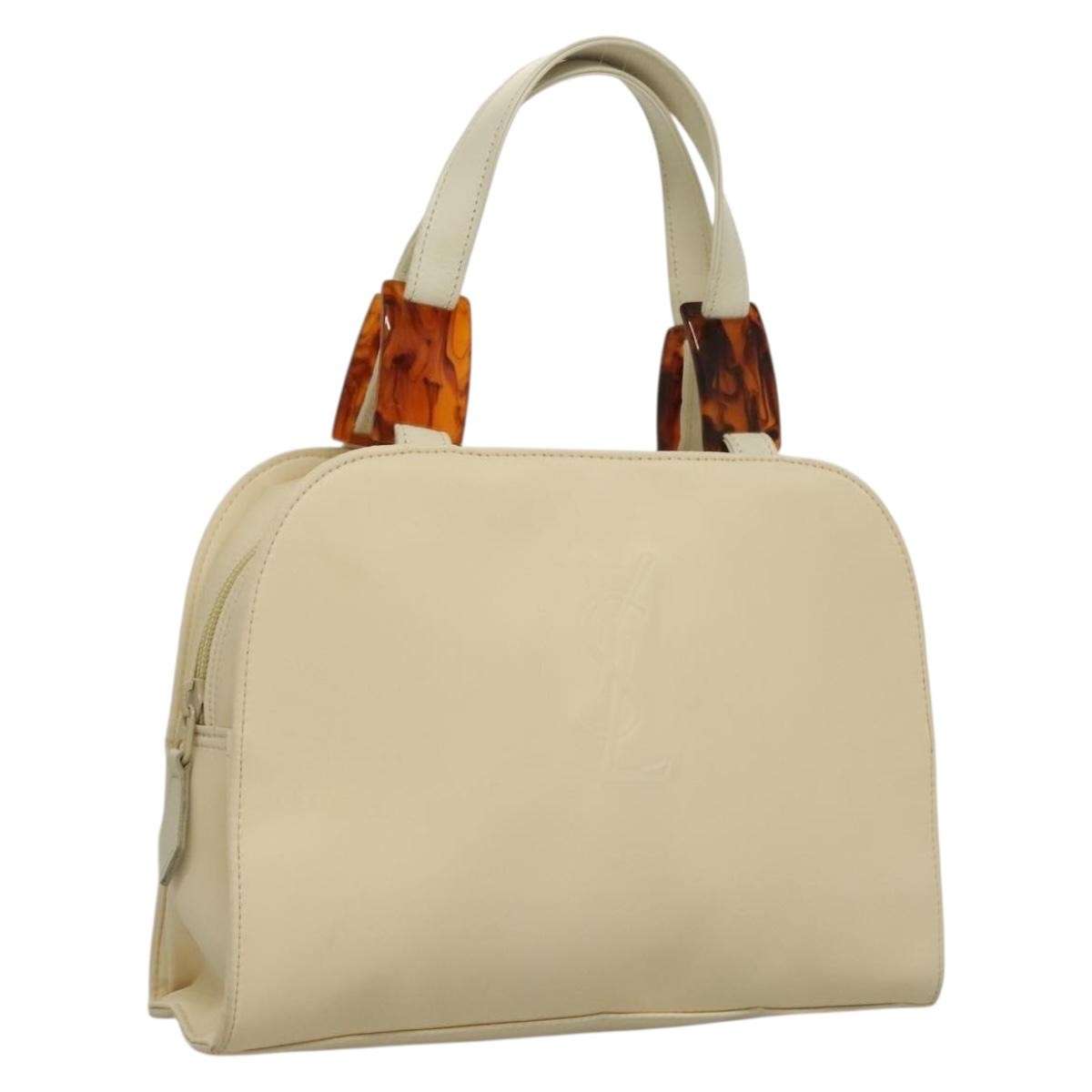 SAINT LAURENT Borsa a mano in pelle panna Autentica 131938