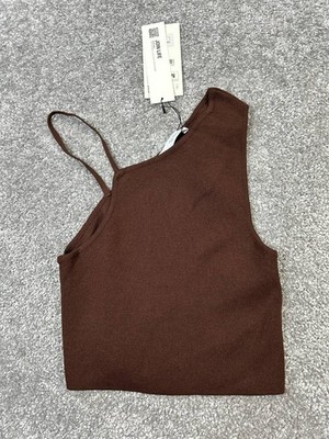 Zara Shirt Womens Medium Brown Tank Top New