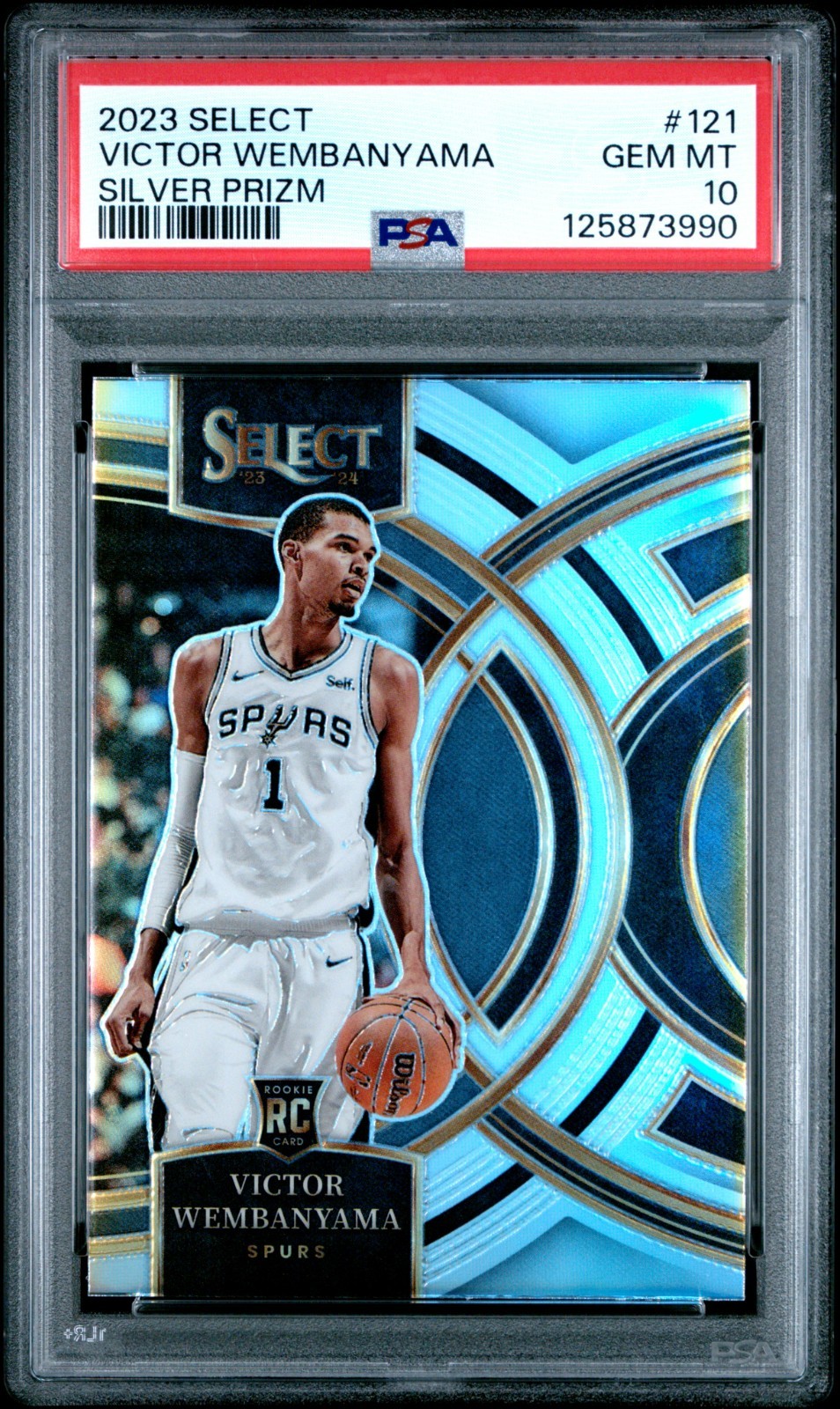 2023 Panini Select - Silver Prizm - Victor Wembanyama #121 Rookie Card PSA 10