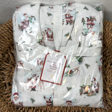 POTTERY BARN KIDS HOLLY JOLLY SANTA FLANNEL PAJAMA SET ADULT S CHRISTMAS PJS