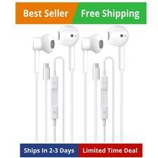 USB C Headphones 2 Pack Wired In Ear Earphones iPhone 17/16/15