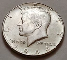 AU 1964 Kennedy Half Dollar 50c 90% Silver                           X15
