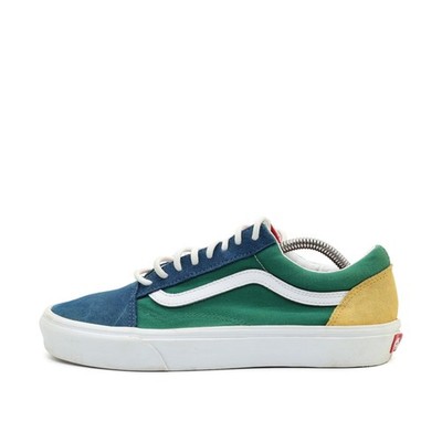 VANS Damen Old Skool Schuh Blau Grün Gelb Weiß Wildleder Robust Sneaker EU 40
