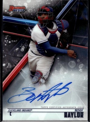 2019 Bowman's Best Noah Naylor B18-NN On-Card Auto Rookie Indians Catcher