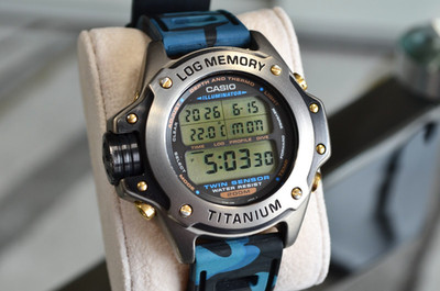 CASIO DEP-700 TITANIUM TWIN SENSOR PROFESSIONAL DIVE WATCH DEPTH & THERMO SPF TS