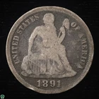 1891 Liberty Seated Dime - Good Details