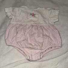 Little Me Baby Girl Romper Pink And Rose Embrioidered 9 Months