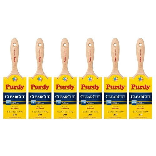 Véritable Purdy Lot de 6 pinceaux à peinture Clearcut Sprig Flat 3" 144380130-6PK - Photo 1/3