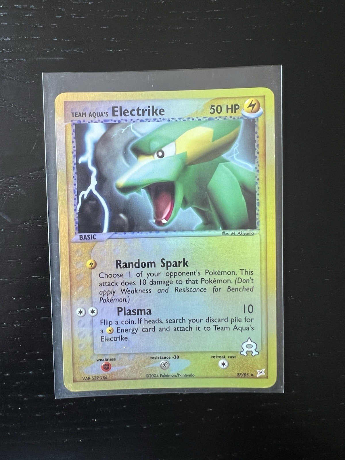 Team Aqua's Electrike 27/95 Reverse Holo Pokemon Card EX Team Magma vs Team Aqua