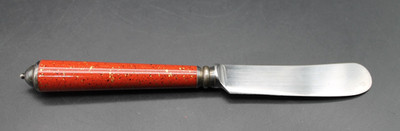 Laure Japy Paris Appetizer Spreader Knife Red Speckled Handle France