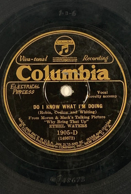1929 ETHEL WATERS 78 rpm record Shoo Shoo /Do I Know What I m Doing E chip NAP