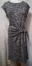 New MAX STUDIO Size Large Marbled Gray/Black Front Tie Kit Dress $148