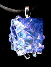 Dichroic Scuptured Fused Glass Pendant / Focal Piece / Handcrafed - TL Gallego 
