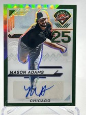 2025 Panini Prospect Edition Mason Adams #172 Green Holo Ticket Signature