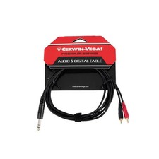 Cerwin Vega CBLDRCATRS12 12 ft. RCA Dual Male to 0.25 in. Male Stereo Cable