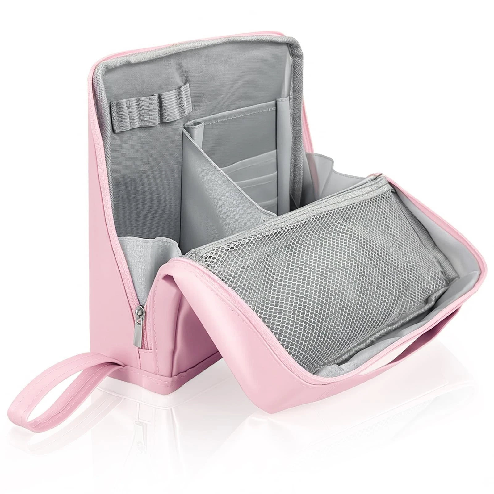 Standing Makeup Bag, Stand Up Makeup Bag with Multiple Compartments & Brush S...