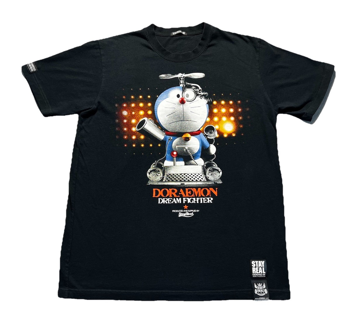 Rare Doraemon x Stayreal Dream Fighter T-Shirt Black Men's XL
