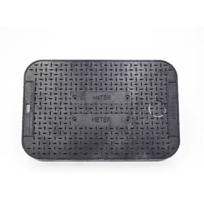 15 in. x 10 in. x 1.75 in. Square Meter/Valve Box Black Lid