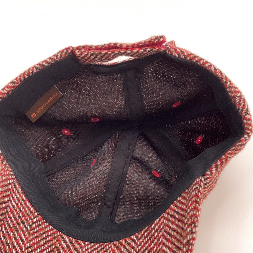 Alternative wool blend red black pattern knit bas… - image 4