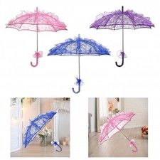 Foldable Lace Parasol for Little Girls Dia 23.6inch