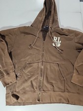 Vintage Polo Jeans Company Ralph Lauren Hoodie Mens XL Brown Full Zip RL67 Y2K