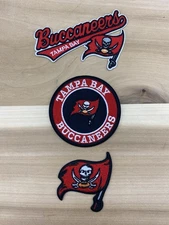 Lot Set Of 3 Embroidered Tampa Bay Buccaneers Iron On Patches 2.5”-3”